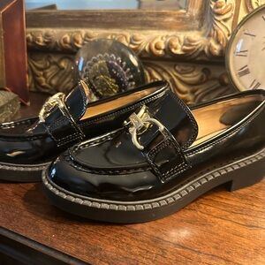 INC International patent black loafers 5.5